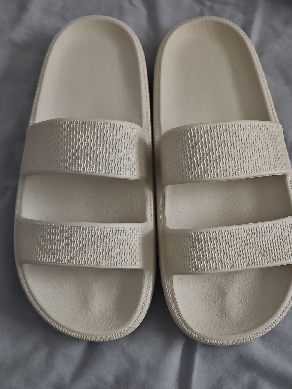 PINK Victoria's Secret Cream Double-Strap Slide Sandals